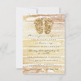 Convites Garoto Rústico de Madeira de Pés-Chá de fraldas Do