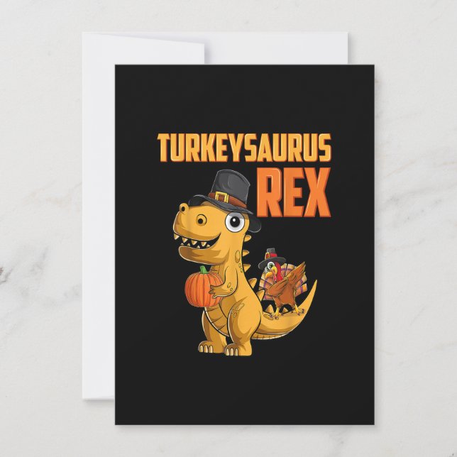 Convites Garoto Turkeysaurus Rex Peru Dino Bebe Meninos Tha (Frente)