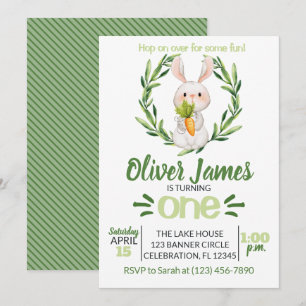 Convites Garoto Verde Primeira Páscoa de Aniversário Coel