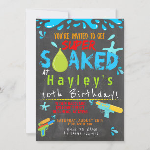 Convites Garotos Coloridos Festa de Água Festa de Água Fogu