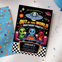 Garotos Fora Deste Mundo Neon Espaço Aniversário