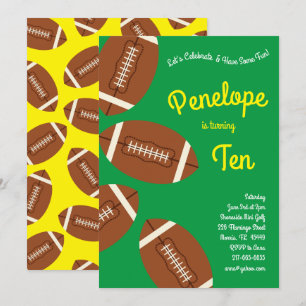 Convites Garotos verdes do Aniversário de criança de futebo