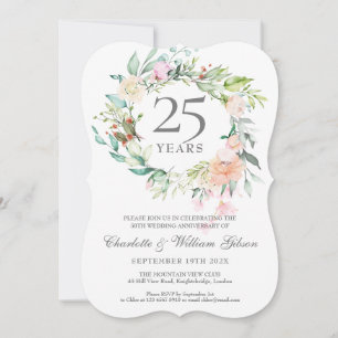 Convites Garra de Rosas e Verduras para Bodas de Prata 25 A
