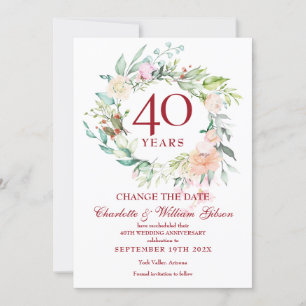 Convites Garra de Rosas para Mudar a Data do 40º Aniversári