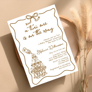 Convites Garrafa de bebê puxada à mão Chá de fraldas de tor