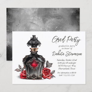 Convites Garrafa de perfumaria vitoriana e Rosas   Graduaçã