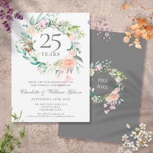 Convites Garrafa de Rosas do 25º Aniversário de Casamento
