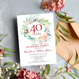 Convites Garrafa de Rosas para Festa Surpresa de 40º Aniver