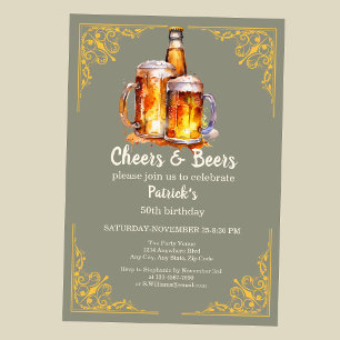 Convites Garrafa de vidro de cervejas 50º aniversário