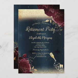 Convites Garrafa de vidro de vinho,Rosas de borgonha