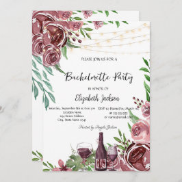 Convites Garrafa de vinho Rosa