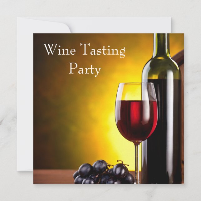 Convites Garrafa de Vinho Tinto Copo de Vinho Degustação de (Frente)