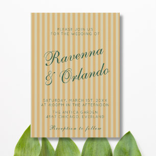 Convites Garrafa Verde Mel Retrô Vintage Listrado Casamento