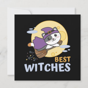 Convites Gatas Bruxas do Halloween Crianças Bruxas Melhores