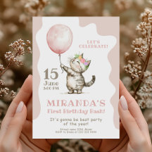 Gatinho Bonito Primeiro Bacia De Aniversário.