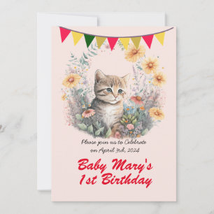 Convites Gatinho de corte - Festa de aniversário