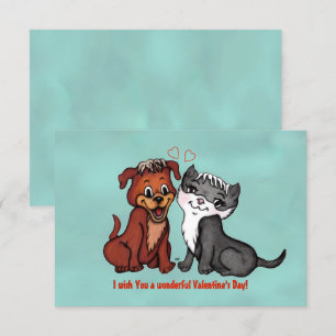 Convites Gatinho e Puppy, Feliz Dia dos Namorados!