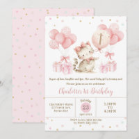 Gatinho Gato Gato-Fresco Balões Rosa 1aniversário 