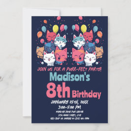 Convites Gatinho Gato Gato Gato de Purr-Fect Aniversário