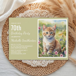 Convites Gatinho Laranja Amarelo Amante de Gatos Aniversári