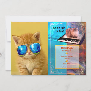 Convites Gatinho Legal de óculos de sol