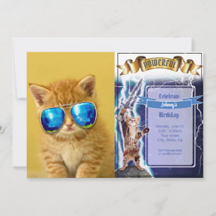 Convites Gatinho Legal de óculos de sol