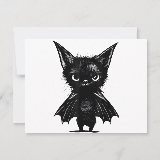 Convites Gatinho Preto, Grumpy, Do Dia Das Bruxas (Frente)