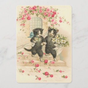 Convites Gatinhos de Casamento Vintage