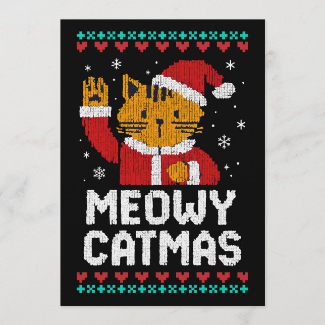 Convites Gatnatal Meow (Frente)