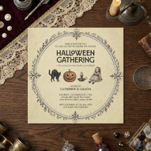 Gato, Abóbora, Vela & Boneca Vintage Halloween