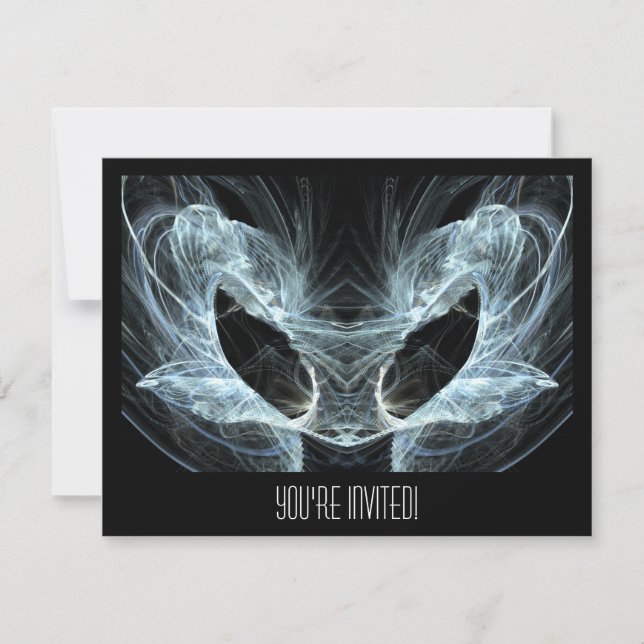 Convites Gato Alienígena. Mystical Fantasy Art Fractal. (Frente)