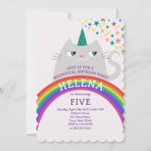 Gato Arco-íris Unicórnio Aniversário de 5 anos