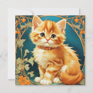 Convites Gato Art Nouveau de Alphonse Mucha
