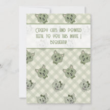 Gato Assustador Verde de Halloween