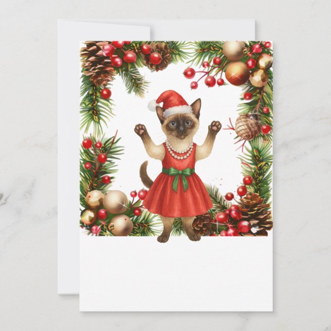 Convites Gato Bem-vindo à Festa de Natal  (Frente)