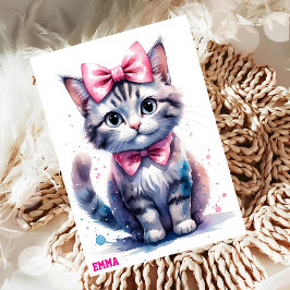 Convites Gato bonito com arco feliz aniversário