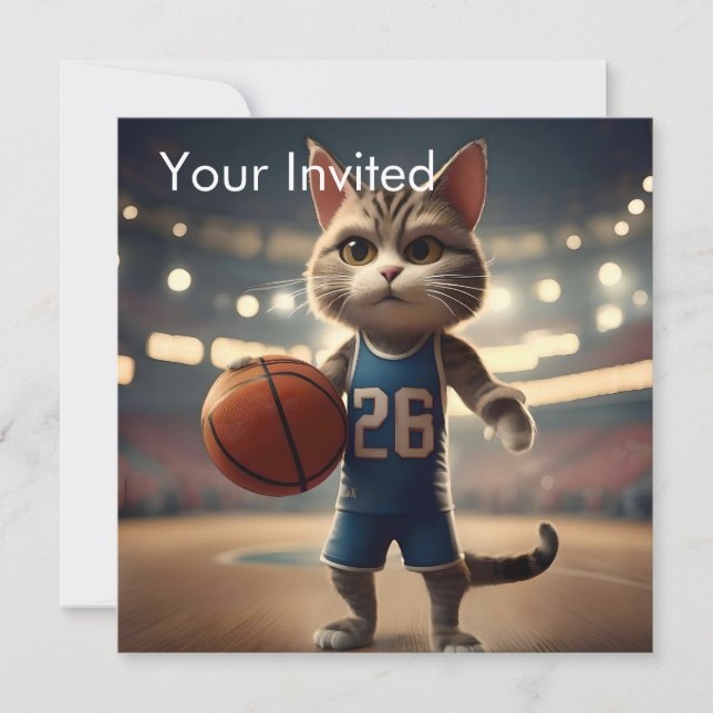 Convites Gato de basquete, (Frente)