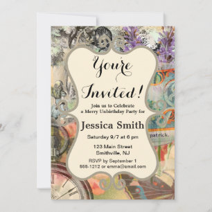 Convites Gato de Cheshire Alice no País das Maravilhas Clás