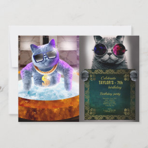 Convites Gato de cinza na banheira