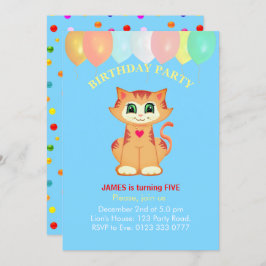 Convites Gato de Gato, Balões e Confetti