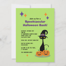 Convites Gato de Halloween Atômico do Século médio