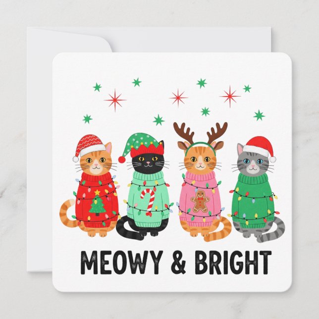 Convites Gato de Natal (Frente)