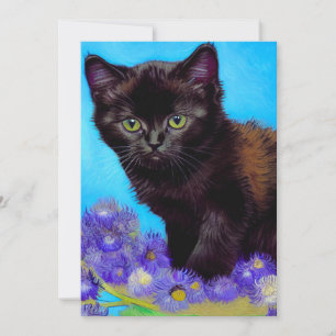 Convites Gato e Flores de Van Gogh