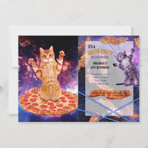 Convites Gato espacial da pizza