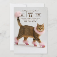 Gato Estiloso de Salto Alto Rosa e Glamour Fofinho