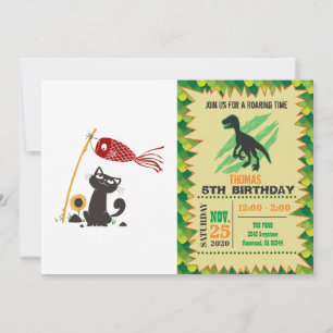 Convites Gato feliz de galhardetes carp - Escolher cor de f