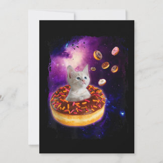 Convites Gato Fofo Dentro do Donut no Espaço Amantes de Gat