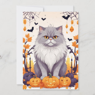 Convites Gato Halloween Bela Cartografia Animal Engraçada A