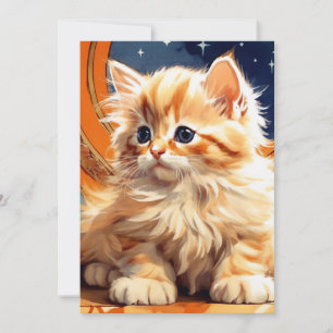 Convites Gato Laranja Art Nouveau de Alphonse Mucha