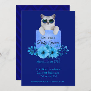 Convites Gato Legal No Chá de fraldas De Bolso